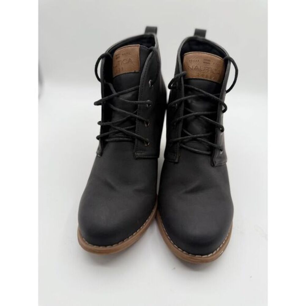 Nautica Black Ankle Wedge Boots‎ Lace Up Casual Chic Booties
